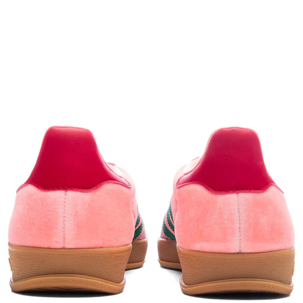 Womens Gazelle Indoor Court Green Glow Pink Gum