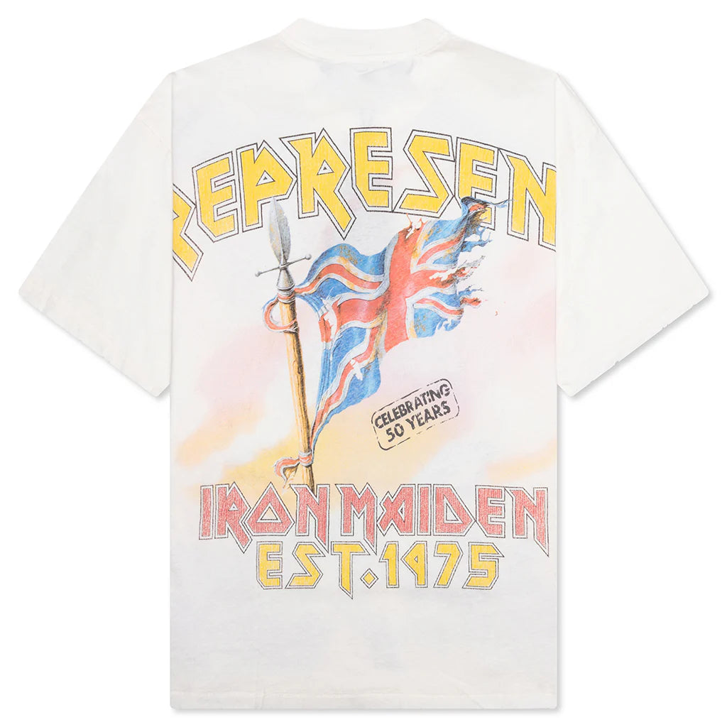 Represent x Iron Maiden Steed T Shirt Flat White