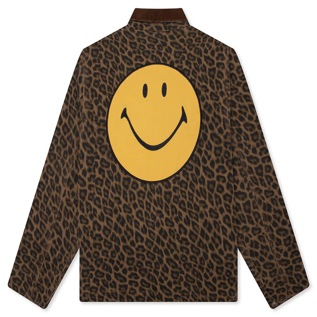 Smiley LA Work Jacket Leopard Print Brown