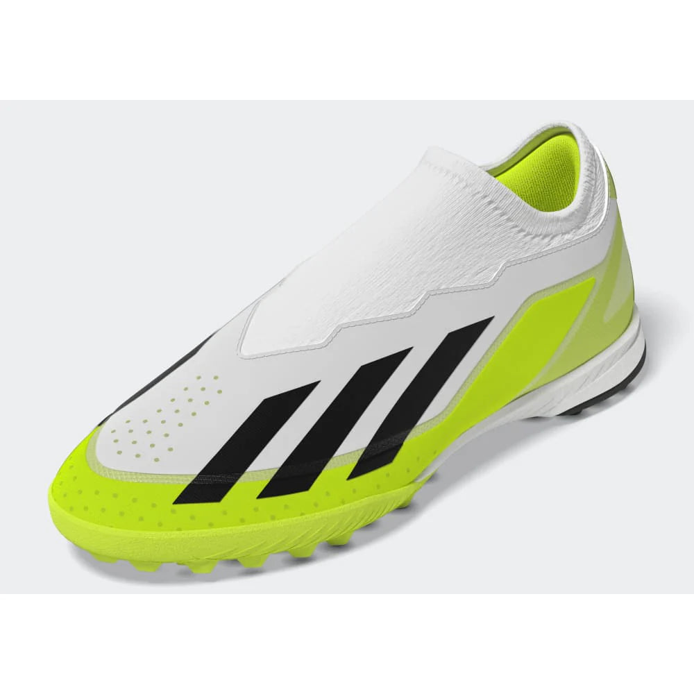 adidas X Crazyfast3 TF Turf Soccer Shoes White Black Lucid Lemon