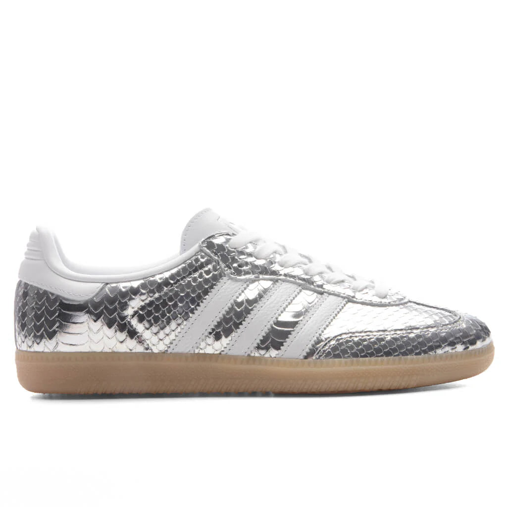 Womens Samba OG Silver Metallic Footwear White Gum