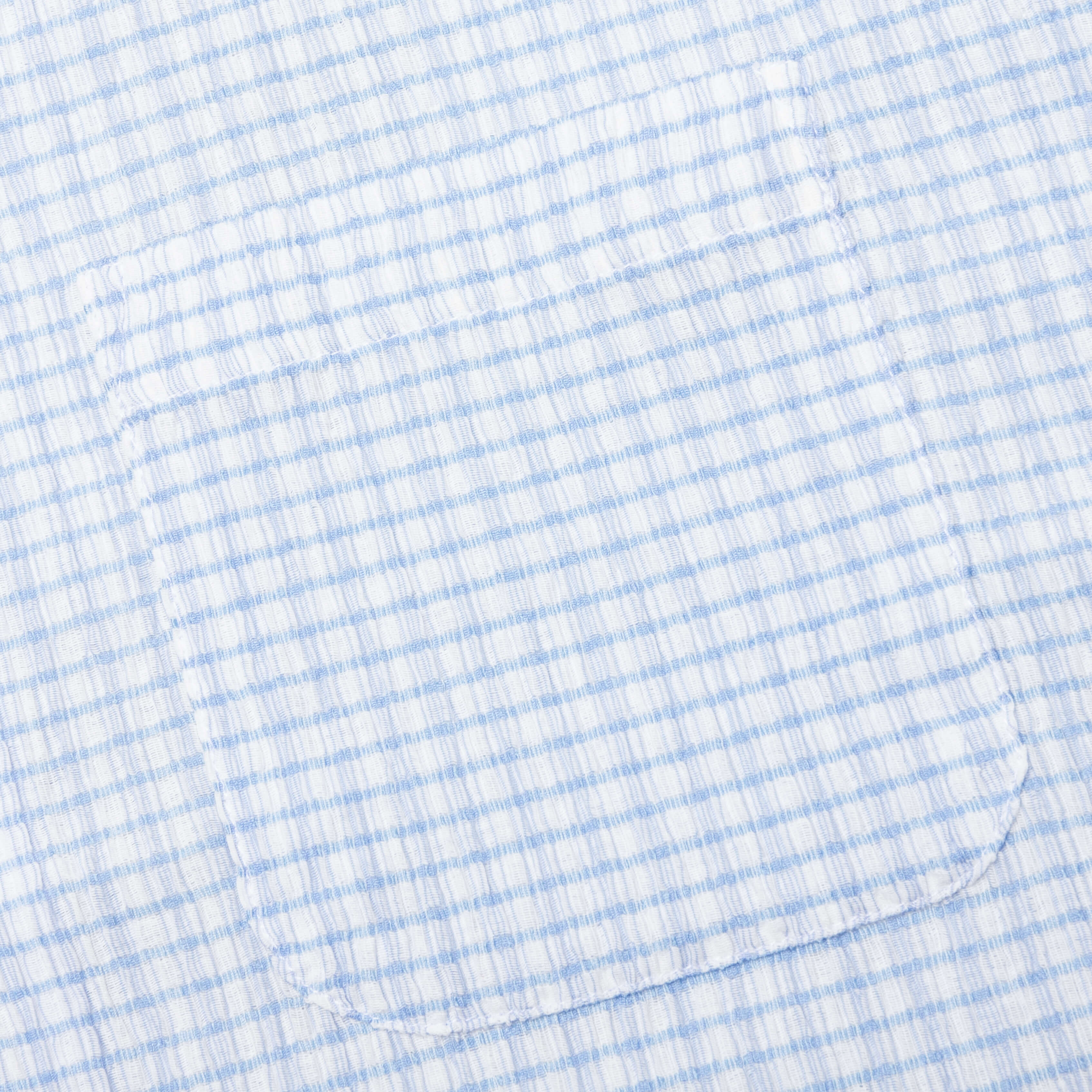 Flat Bottom Crinkled Shirt Blue Check