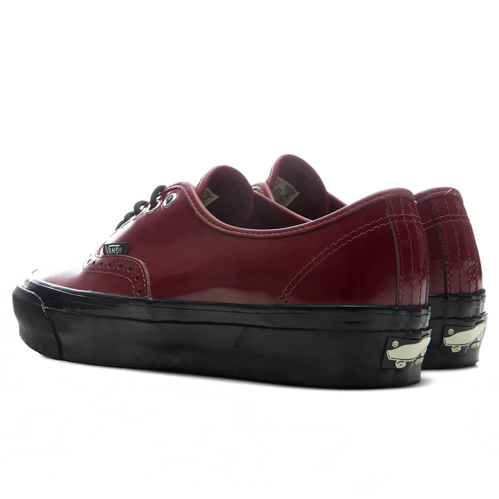 OTW Premium Authentic 44 Siped Vibram Gloss Leather Burgundy Red Black