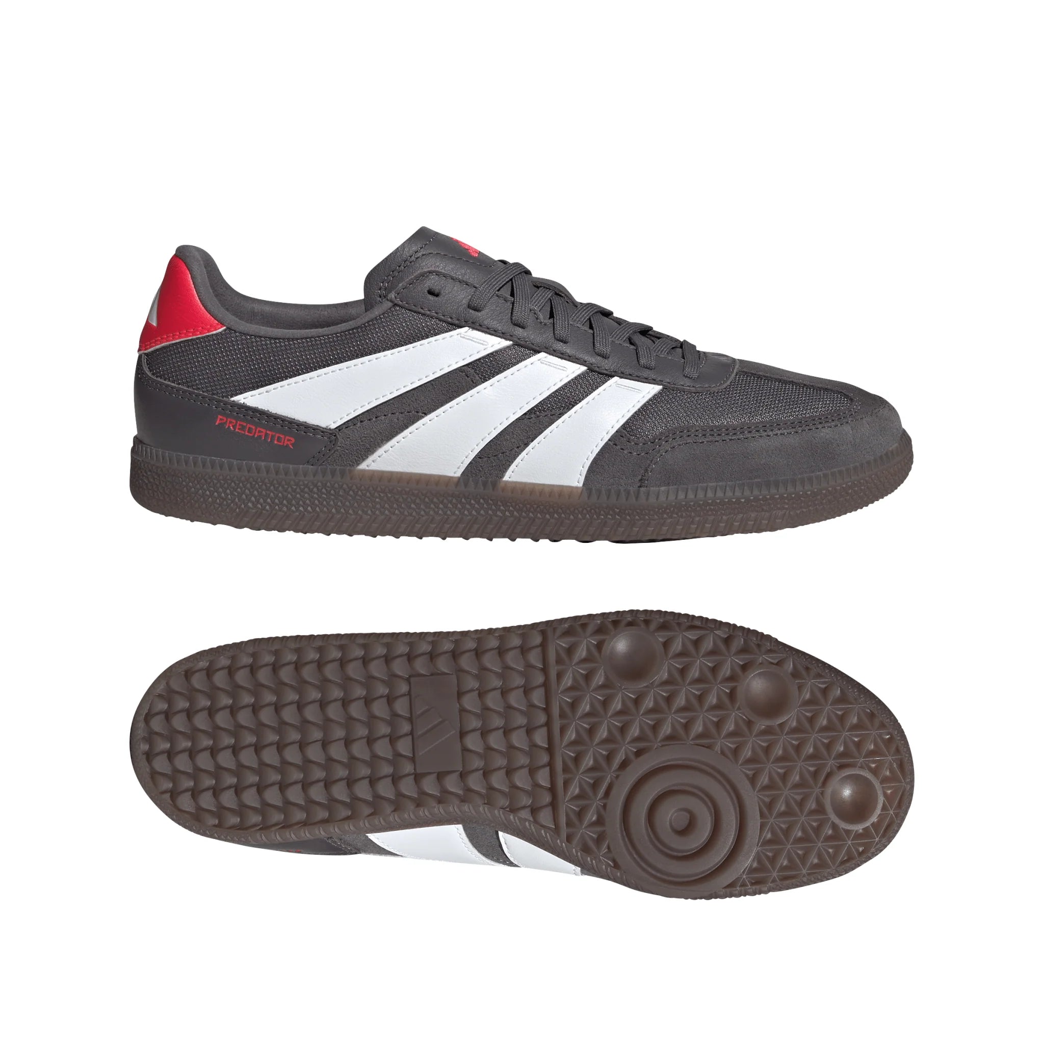 adidas Predator Freestyle Indoor Soccer Shoes Grey Strata White Lucid Red