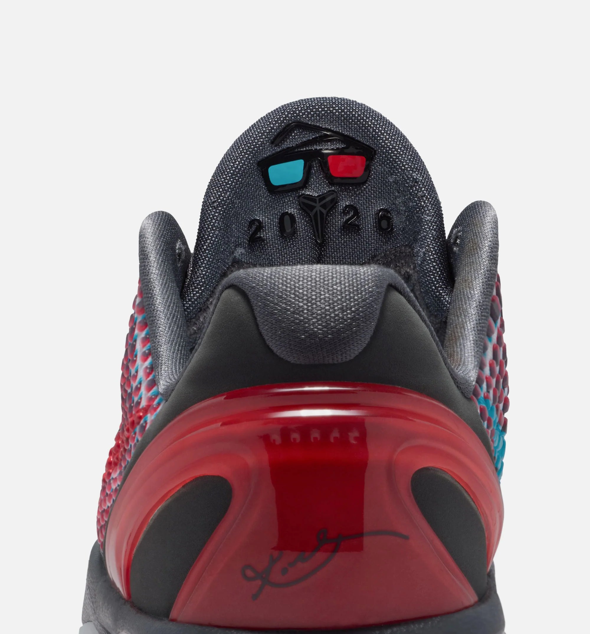 Kobe 6 3D All Star Grade School Basketball Shoe Dark Grey Chlorine Blue Daring Red