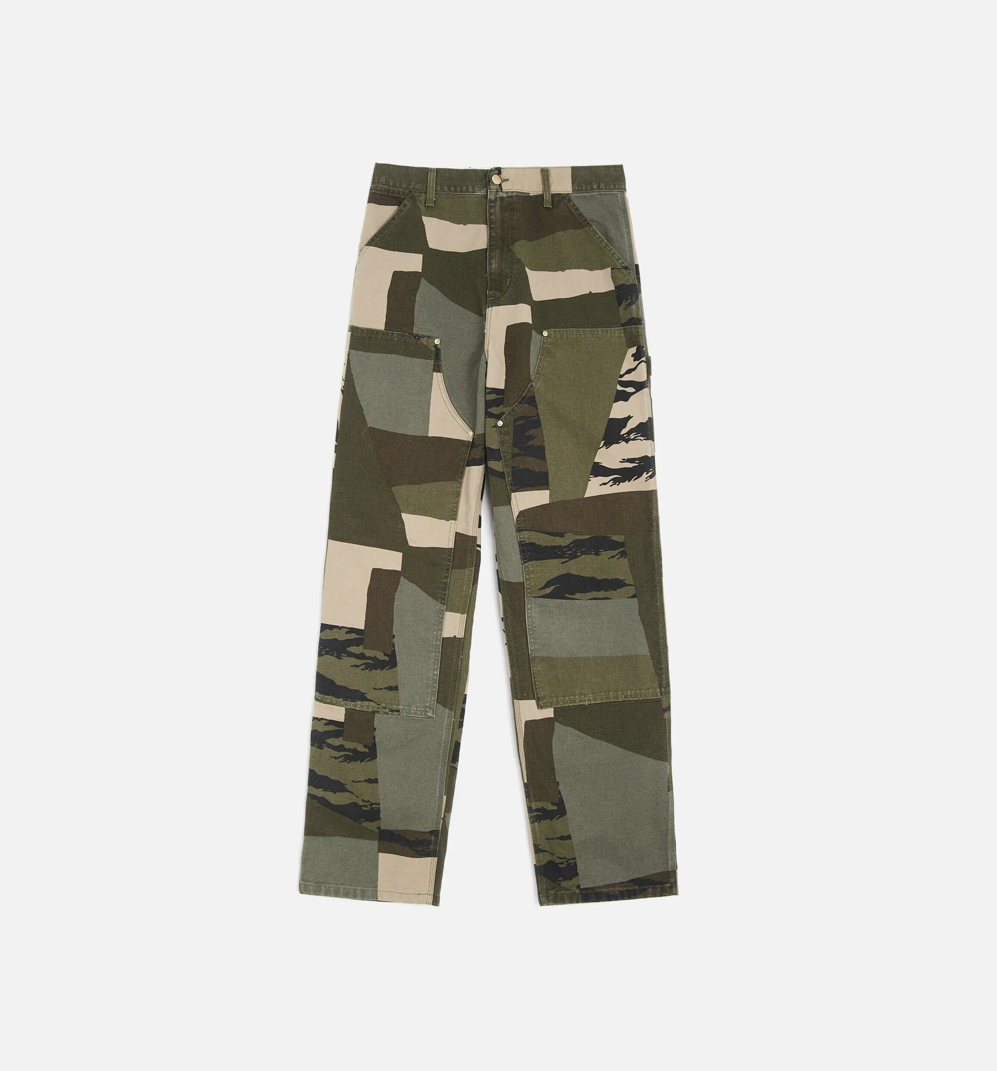 Double Knee Pant Mens Pants Green Beige