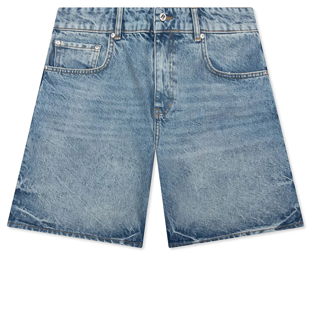 Tailored Denim Shorts Blue