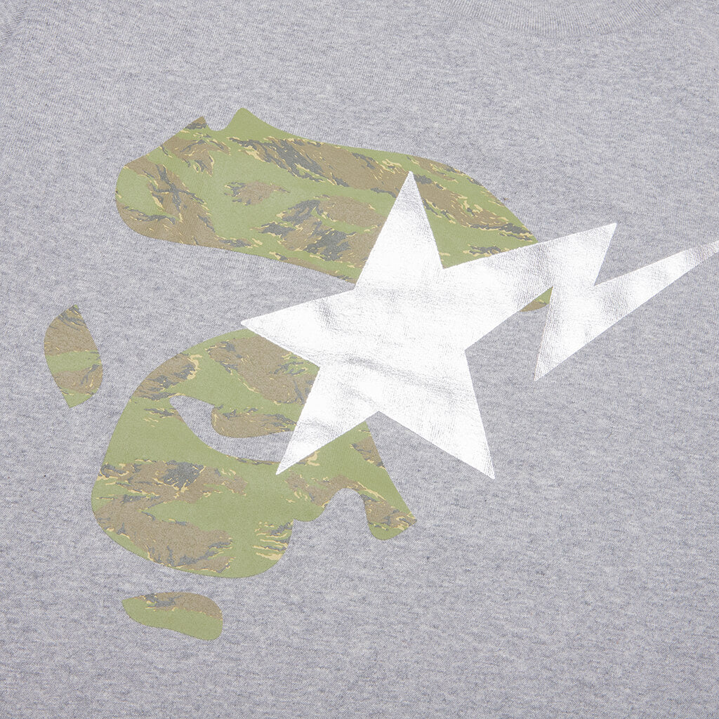 Womens Ape on Bapesta Tee Grey Beige