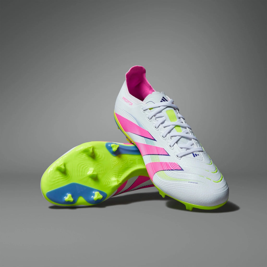 adidas Predator League Firm Multi Ground Soccer Cleats White Pink Lemon