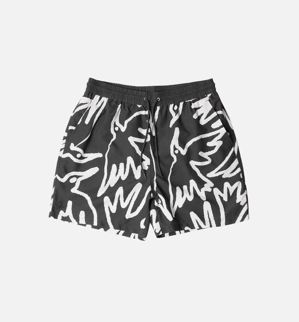Birds Fly Free Swim Mens Short Black