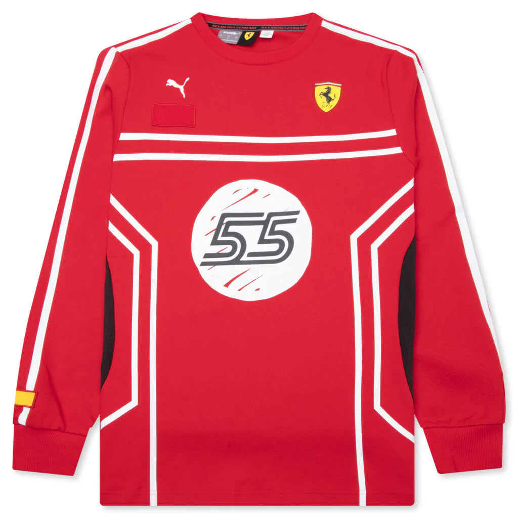 Puma x Joshua Vides Ferrari Mesh Crew Rosso Corsa