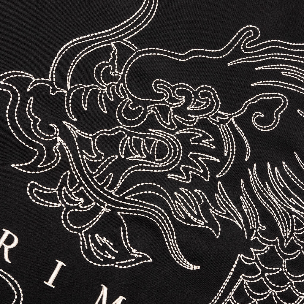 Dragon Embroidered Track Top Black