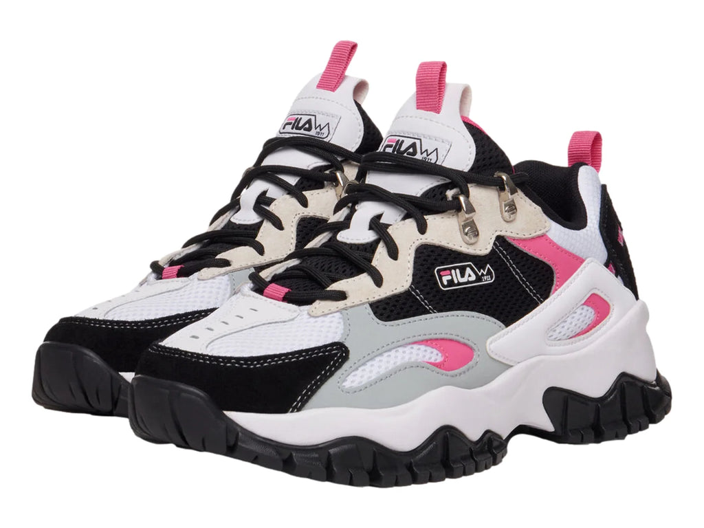 Tenis FILA Ray Tracer TR 2 Blanco Negro y Rosa para Mujer