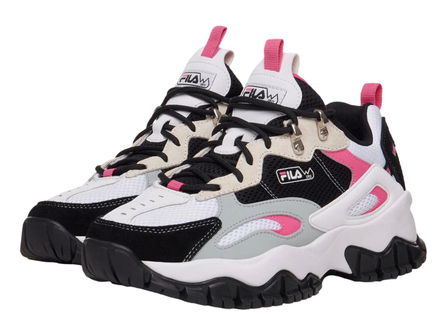 Tenis FILA Ray Tracer TR 2 Blanco Negro y Rosa para Mujer