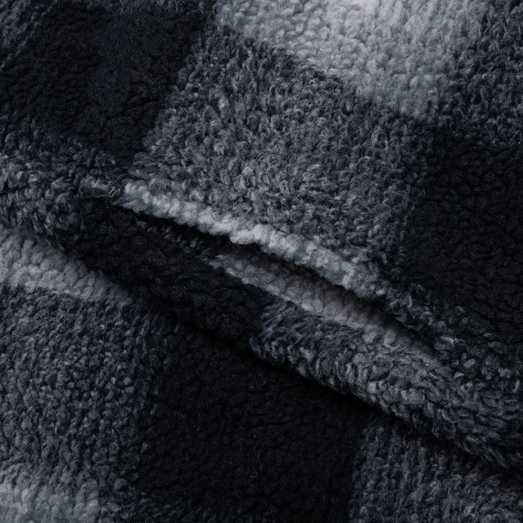 Zip Sherpa Shadow Plaid Black