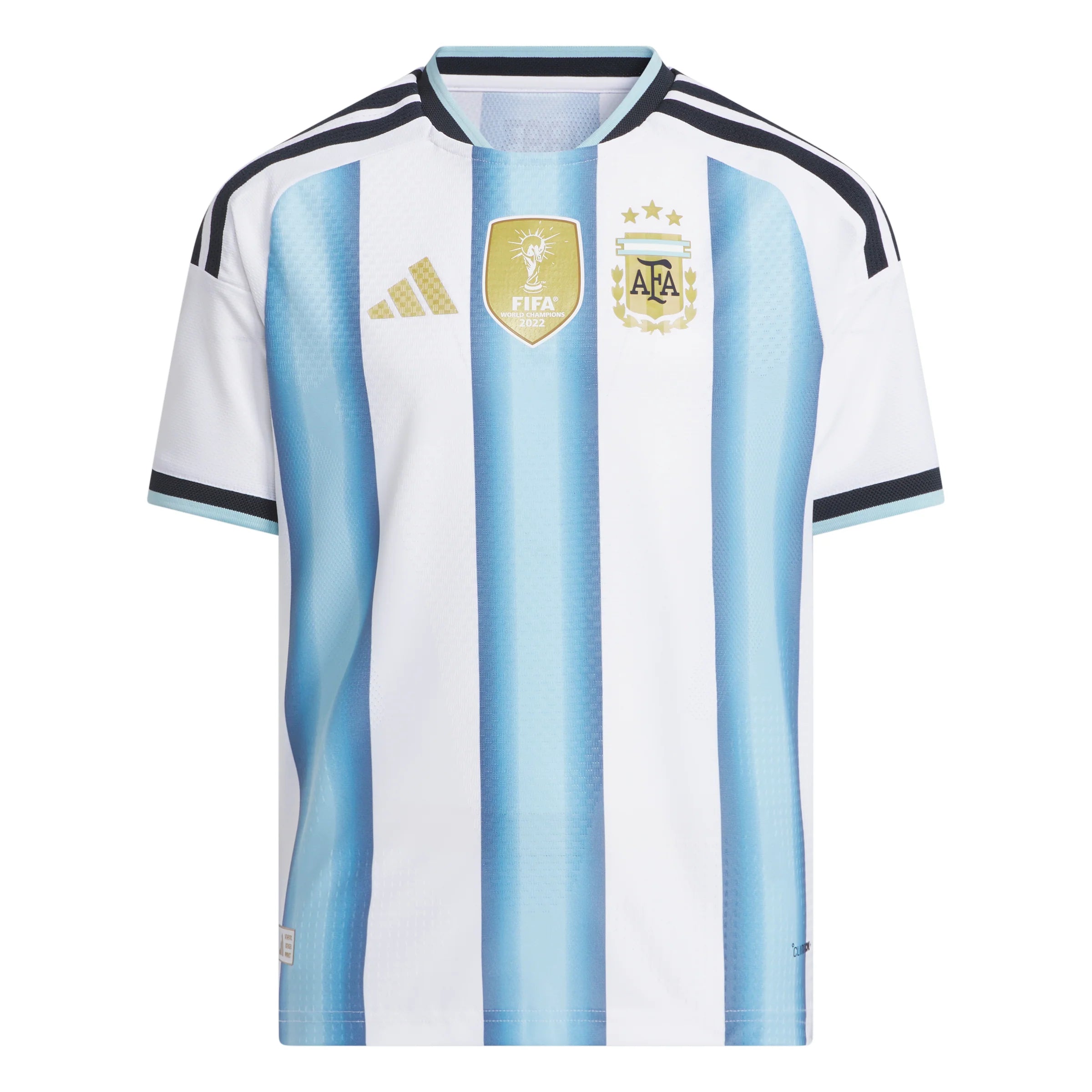 adidas Argentina Home Authentic Youth Soccer Jersey 26 White Blue