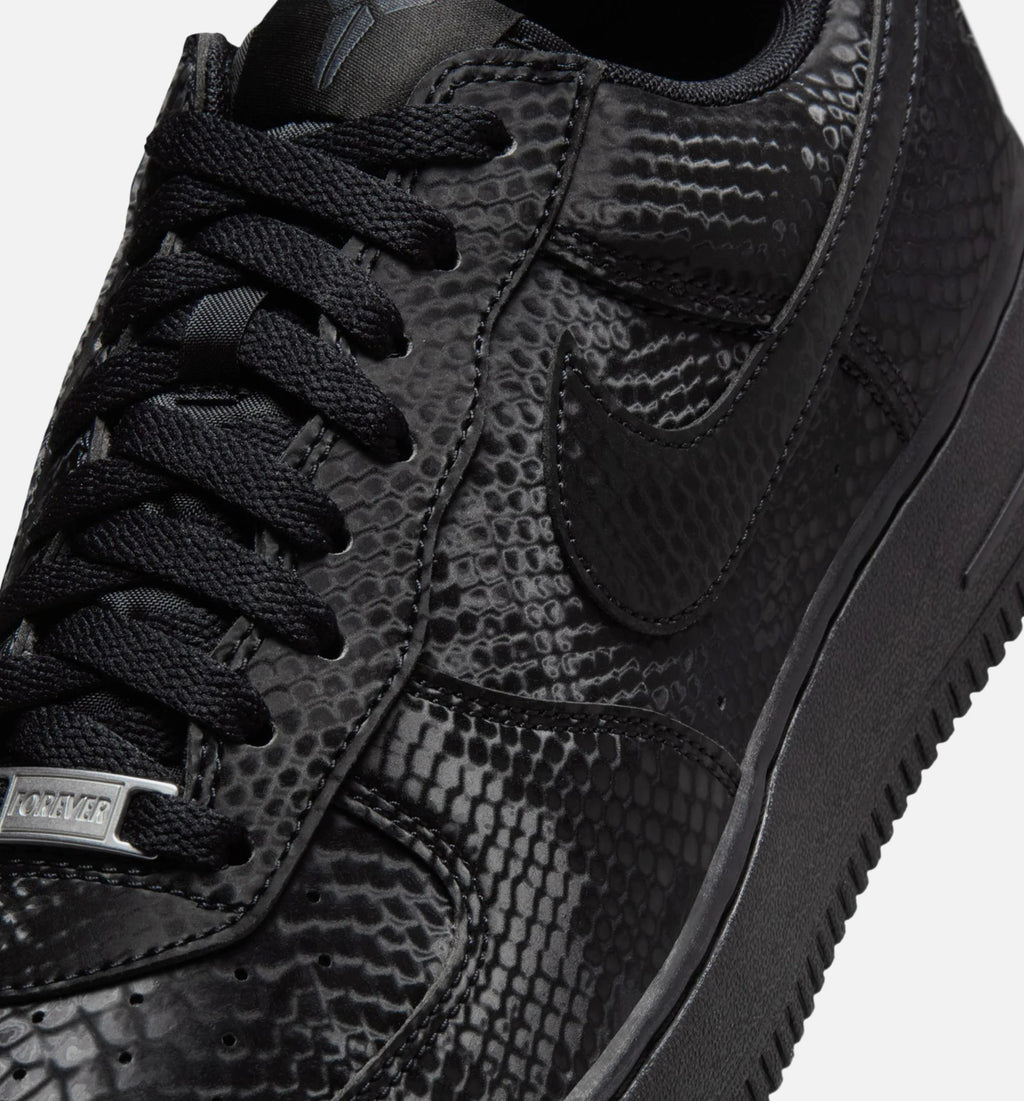 Kobe Air Force 1 Low Triple Black Mens Lifestyle Shoe Black Black