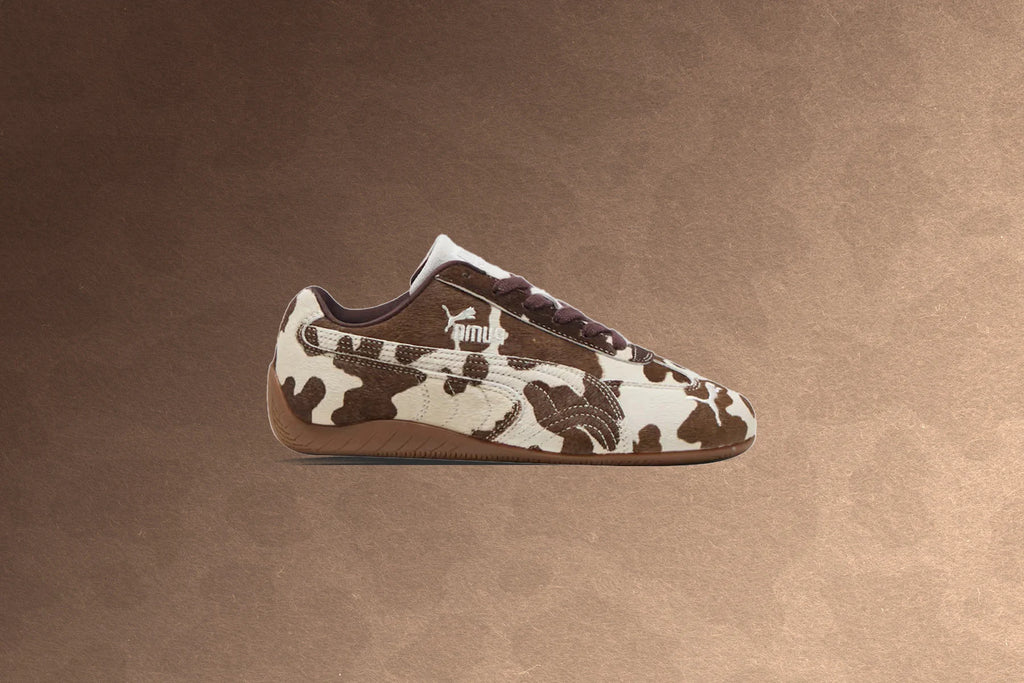 Womens Speedcat Cow Print Chocolate Brown Gum