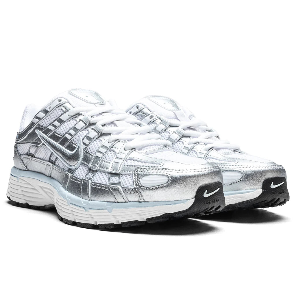 Womens P 6000 White Metallic Silver Blue Tint Sail