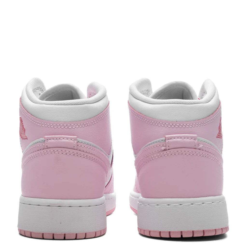 Air Jordan 1 Mid GS Pink Foam White Fire Red