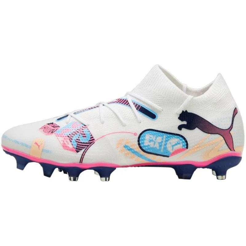 PUMA Future 7 Match Volume UP FG AG Multi Ground Soccer Cleats White Blue Pink