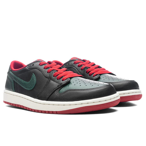 Womens Air Jordan 1 Low OG Black Gorge Green Varsity Red