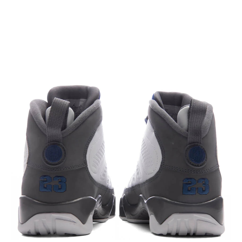 Air Jordan 9 Retro Flint Grey GS White French Blue Flint Grey
