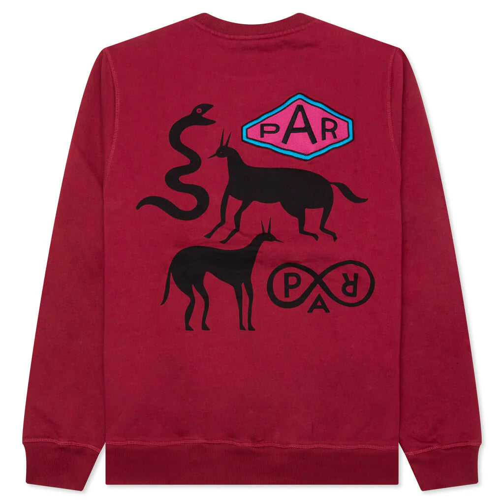 Snaked by a Horse Crewneck Sweatshirt Beet Red