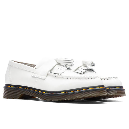 Adrian Ys Smooth Leather Tassel Loafer White