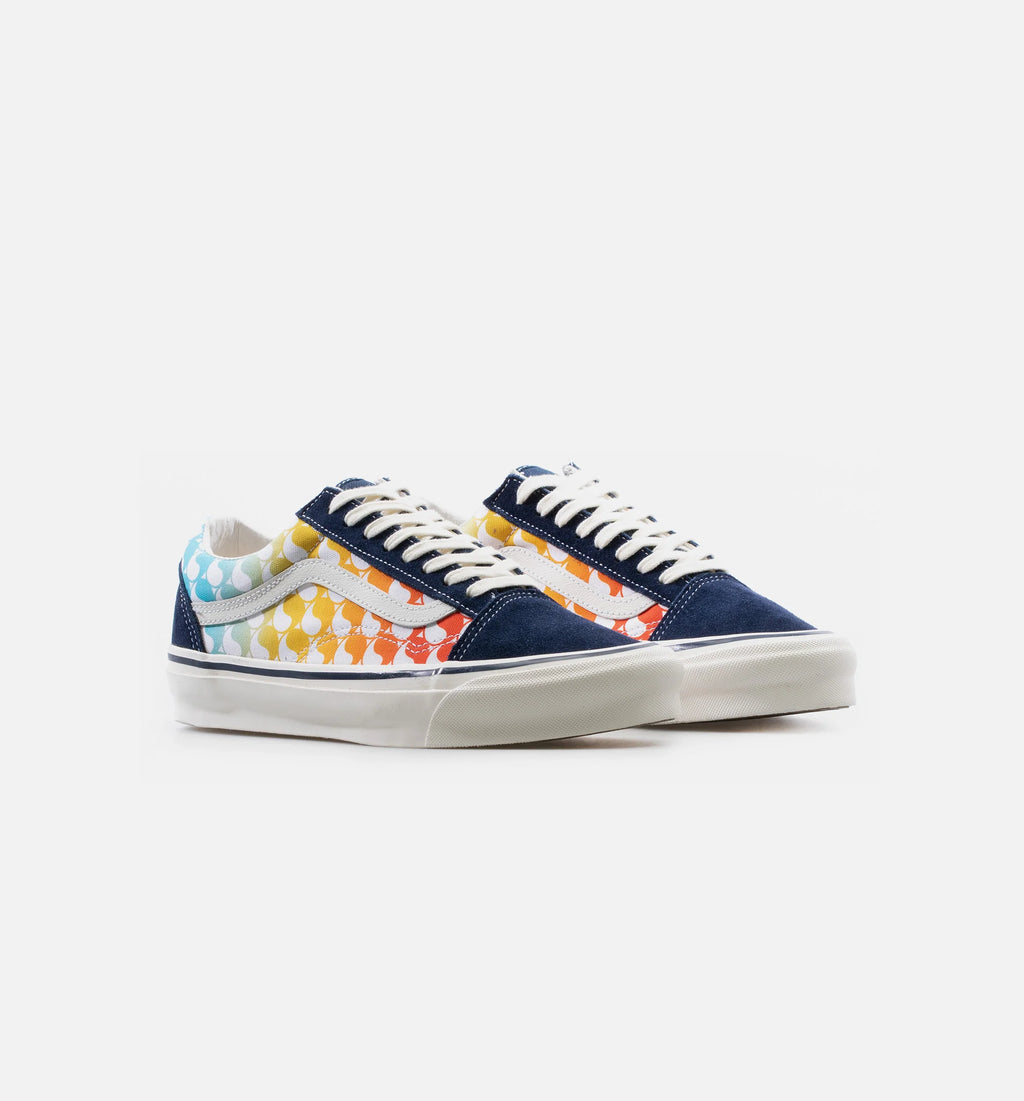 OG Old Skool Free Easy LX Mens Skate Shoe Navy Blue White Orange Yellow Blue