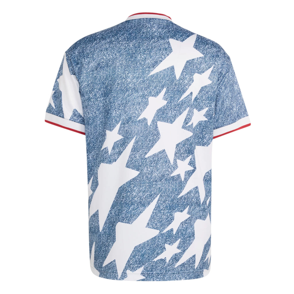 adidas Denim Graphic Soccer Jersey White Blue