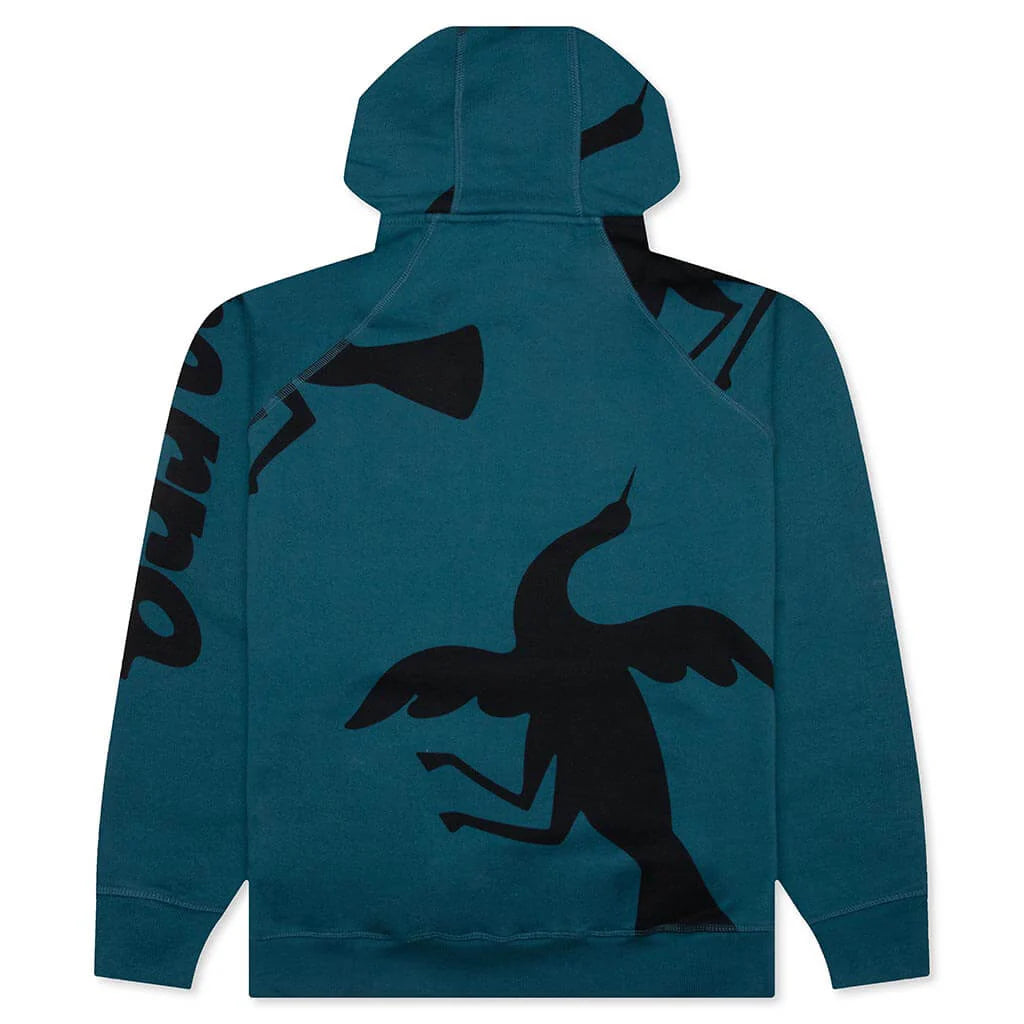 Clipped Wings Hooded Sweatshirt Deep Sea Green