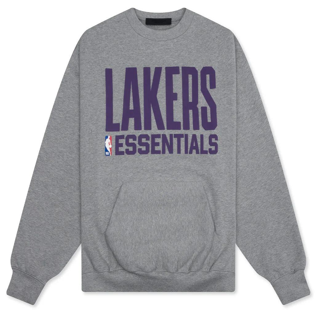 Fear of God Essentials x NBA Lakers Sport Crewneck Concrete Heather