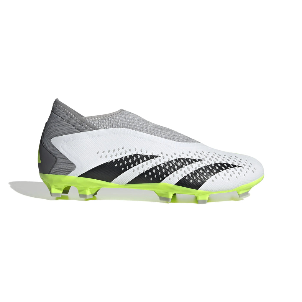 adidas Predator Accuracy3 Laceless FG Firm Ground Soccer Cleats Cloud White Black Lucid Lemon