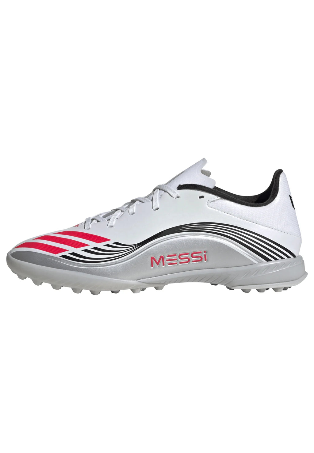 adidas F50 Messi League Turf Soccer Cleats White Red Silver
