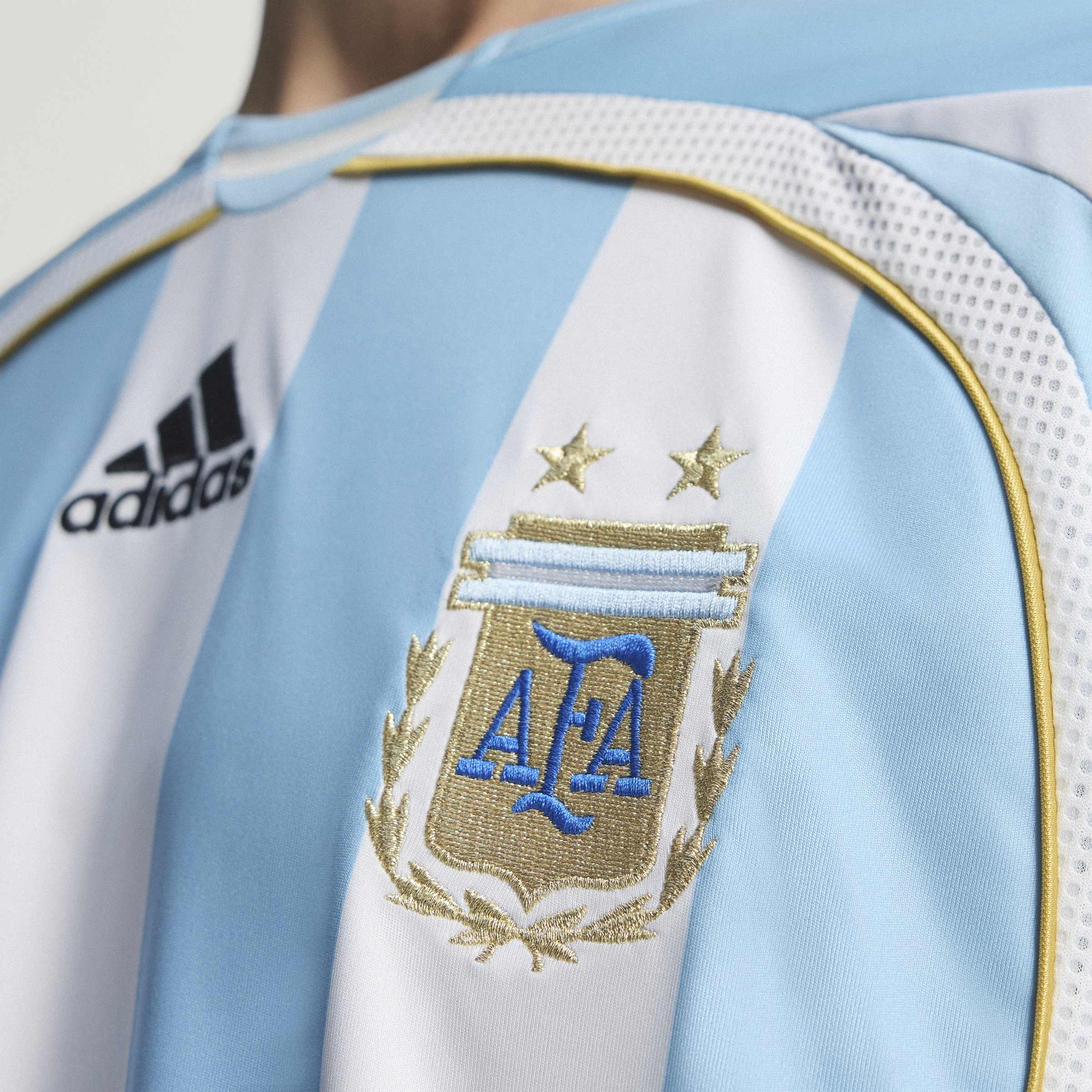 adidas Argentina Home Mens Soccer Jersey 2006 White Blue