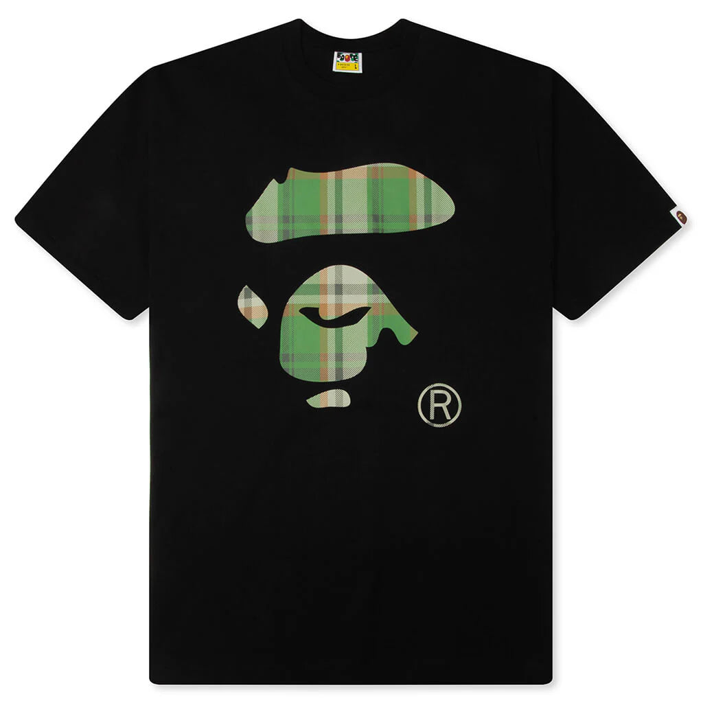 BAPE Check Ape Face Tee Black Green