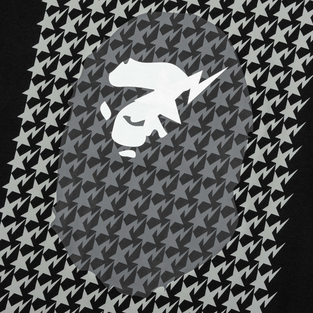 STA Houndstooth Ape Head Tee Black Black