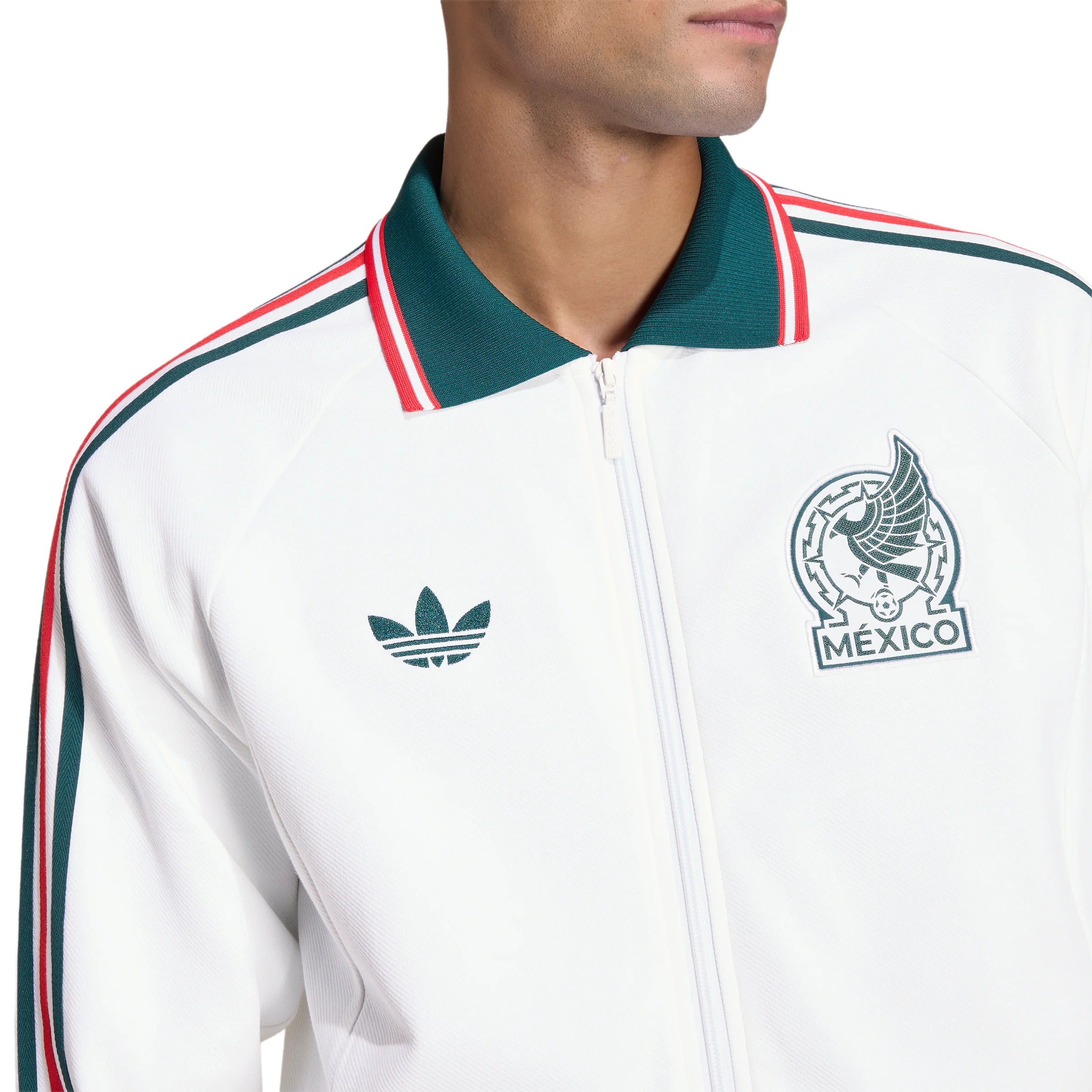adidas Mexico Away Anthem Mens Soccer Jacket White
