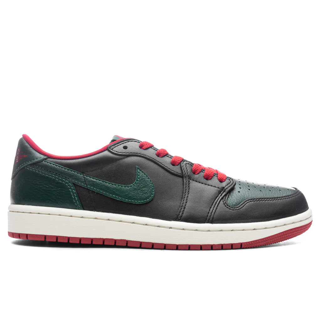Womens Air Jordan 1 Low OG Black Gorge Green Varsity Red