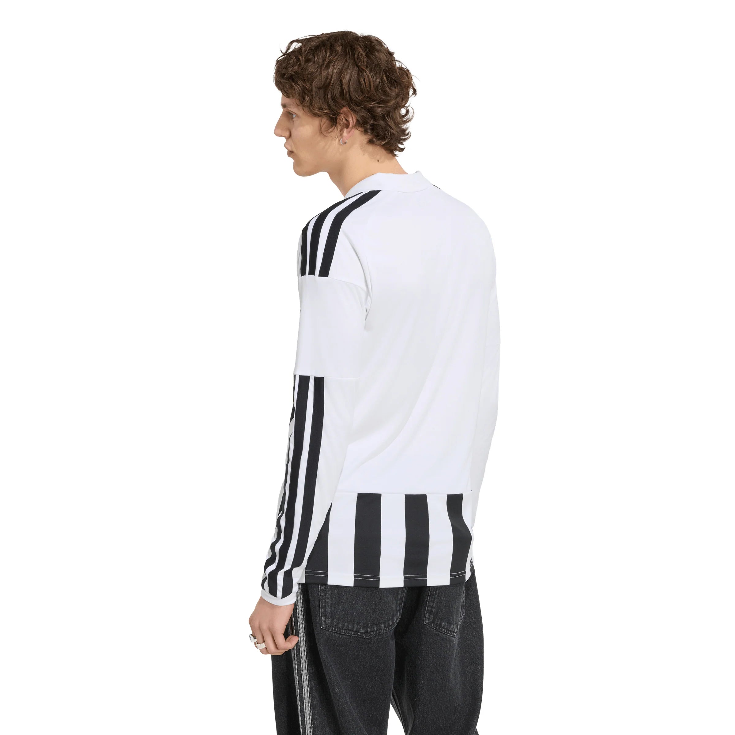 adidas Juventus Home Long Sleeve Mens Soccer Jersey 26 27 White Black