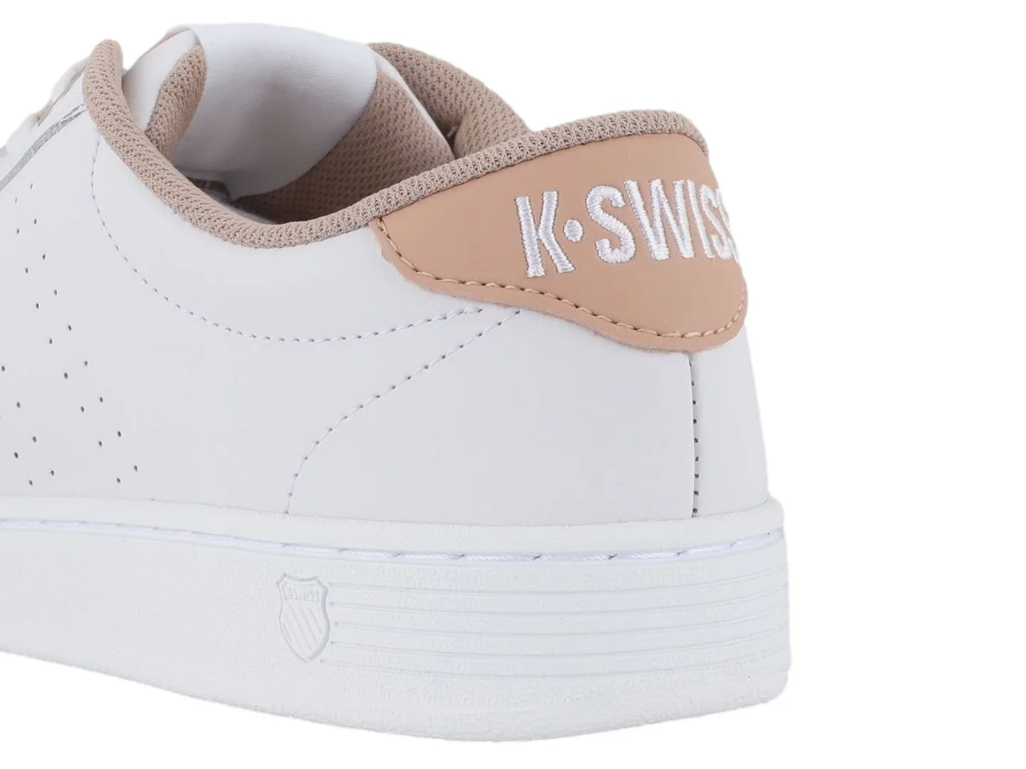 Tenis K Swiss Base Court Blanco y Taupe para Mujer