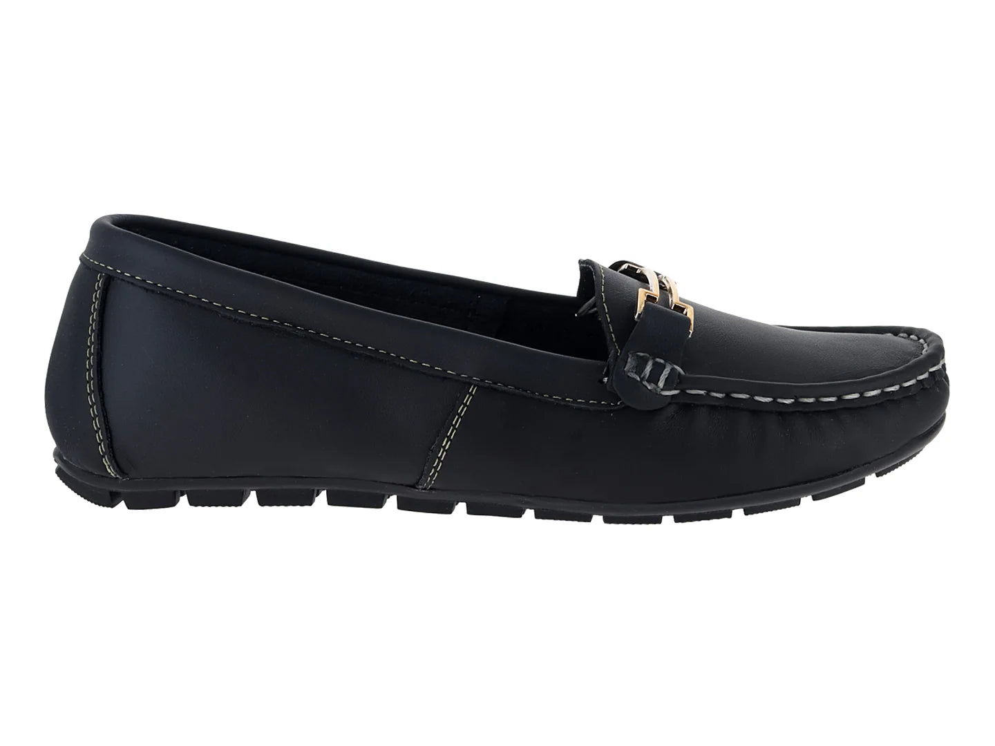 Mocasines Luna Rosa Piel Negro para Mujer