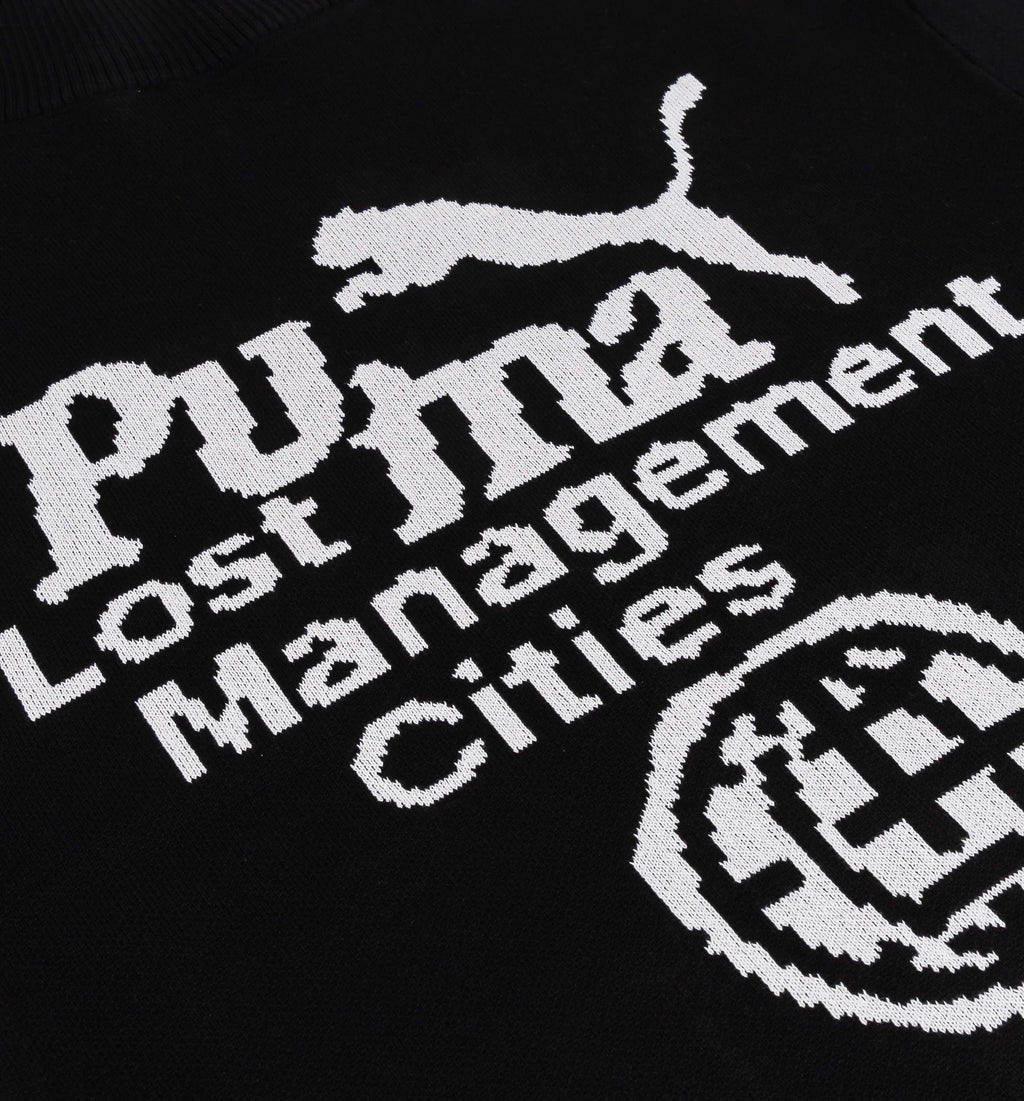 Lost Management Cities Fuzzy Mens Jacket Black White