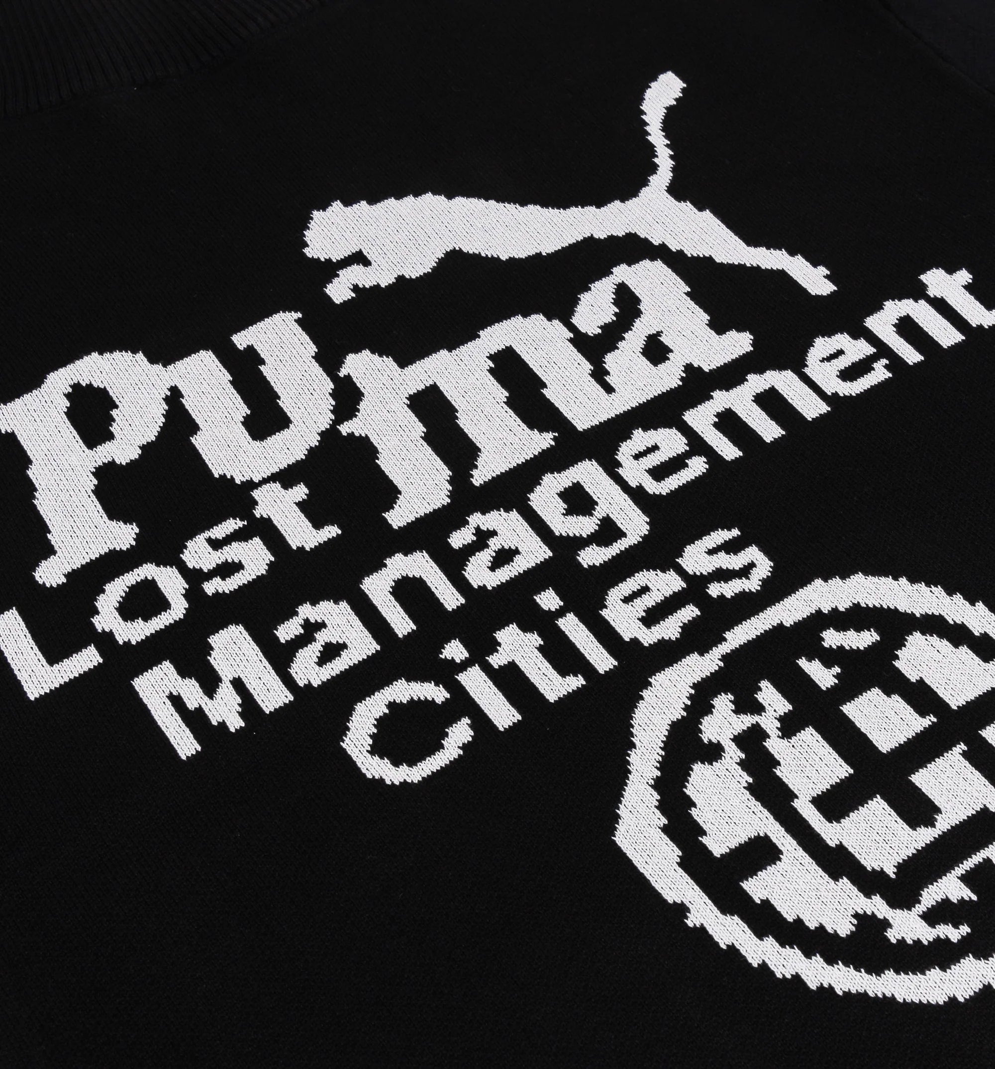 Lost Management Cities Fuzzy Mens Jacket Black White