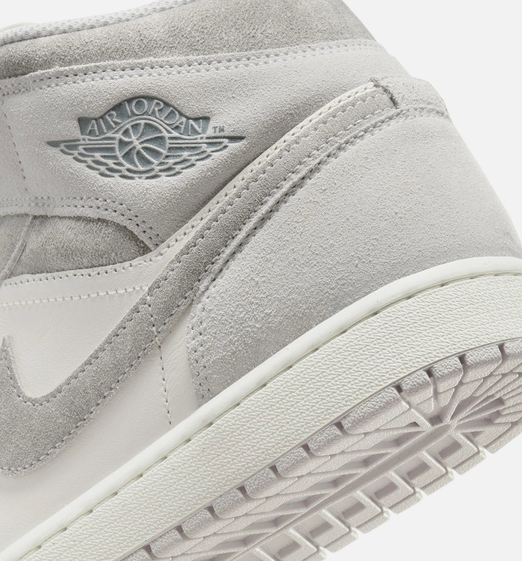 Air Jordan 1 Mid Neutral Grey Mens Lifestyle Shoe Neutral Grey Sail Smoke Grey