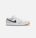Air Jordan 1 Low Retro Mens Lifestyle Shoe White Neutral Grey Gum Medium Brown Midnight Navy
