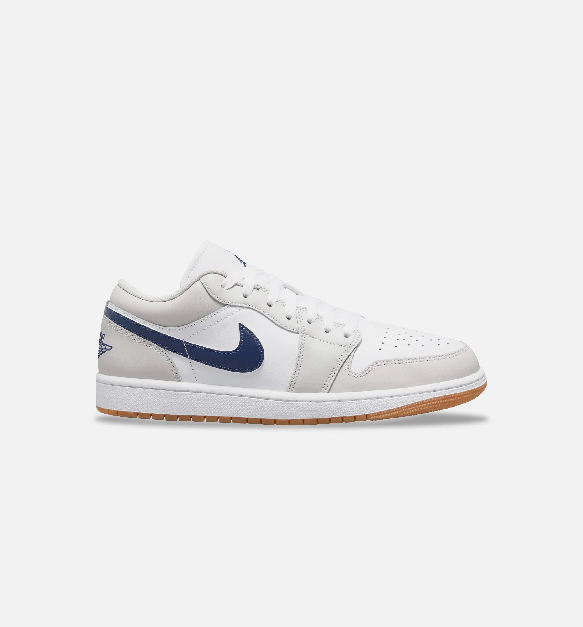 Air Jordan 1 Low Retro Mens Lifestyle Shoe White Neutral Grey Gum Medium Brown Midnight Navy