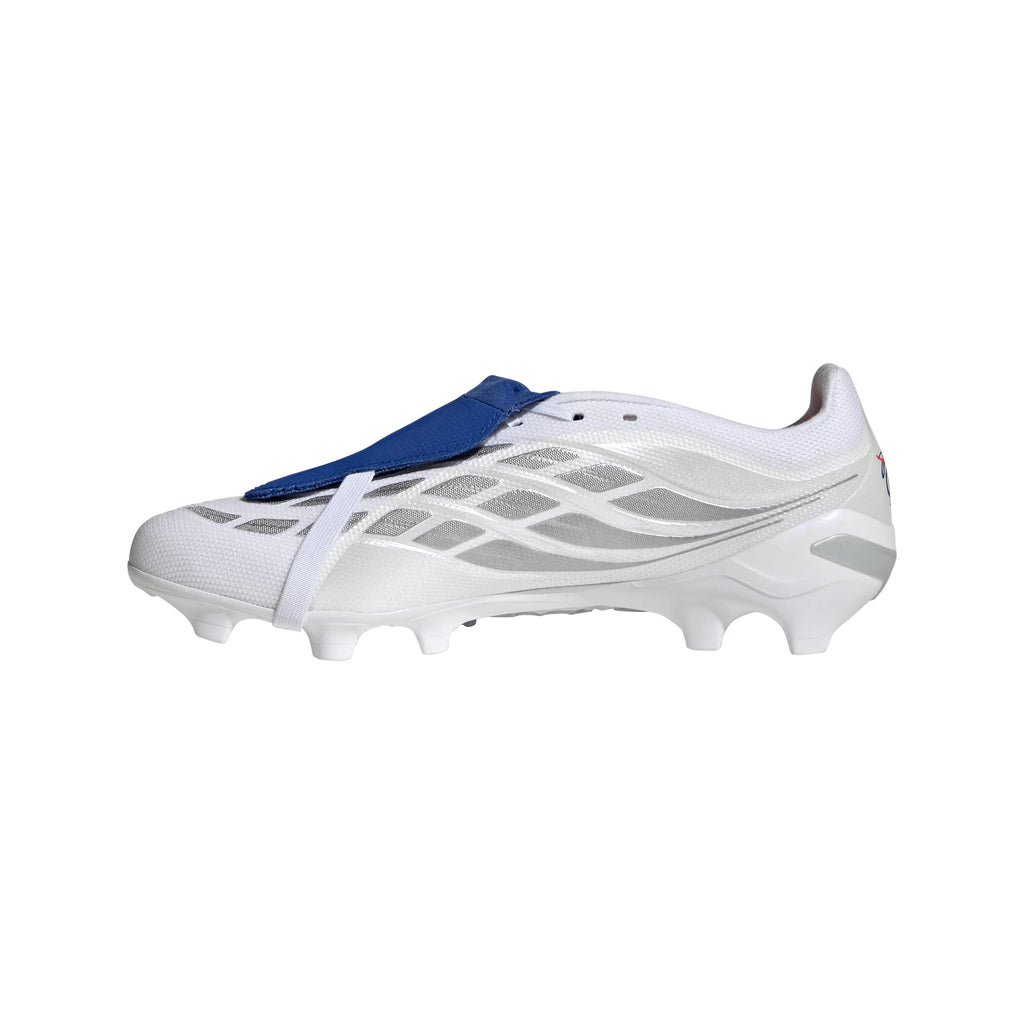 adidas Predator League Fold Over Tongue FG Firm Ground Mens Soccer Cleats White Zero Metallic Blue