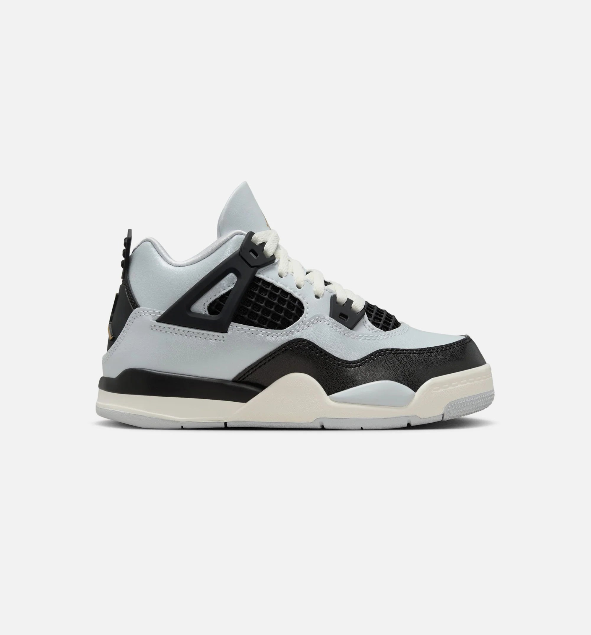 Air Jordan 4 Retro Platinum Gold Preschool Lifestyle Shoe Pure Platinum Metallic Gold Black Sail